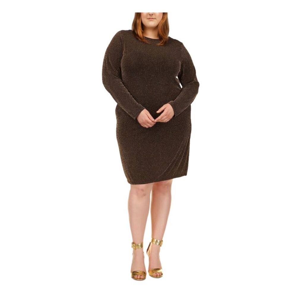 MICHAEL MICHAEL KORS Womens Black Long Sleeve Sheath Dress Plus 2X - Picture 1 of 4